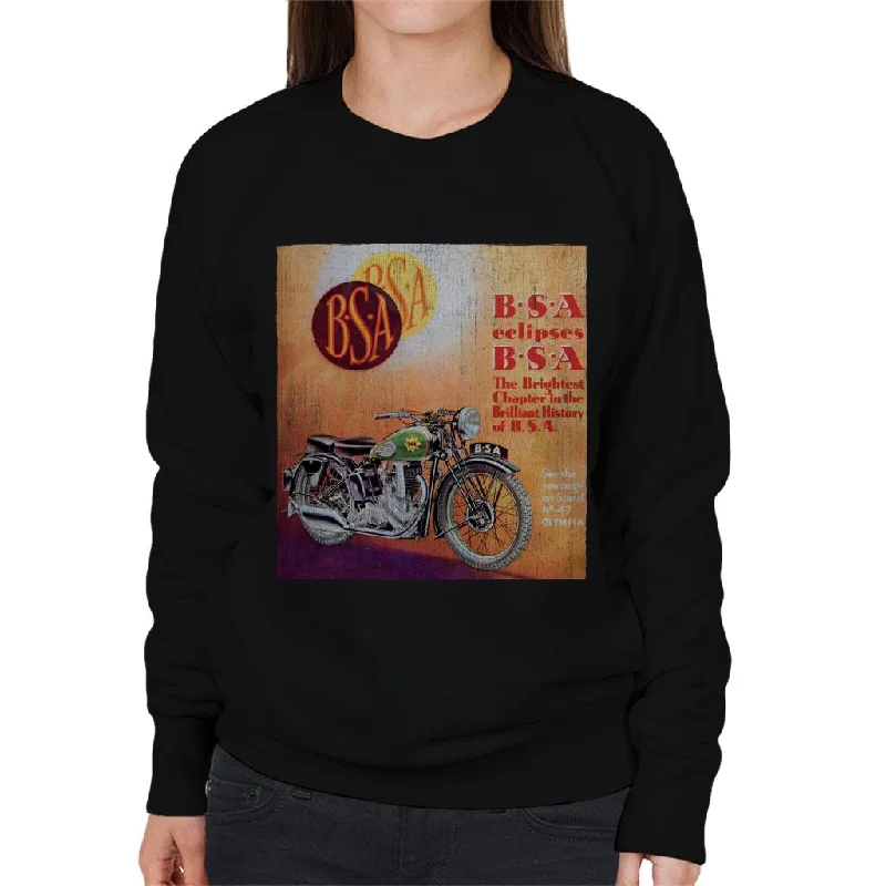 BSA Eclipses Women's Sweatshirt Oversized Hoodie Comfort Casual