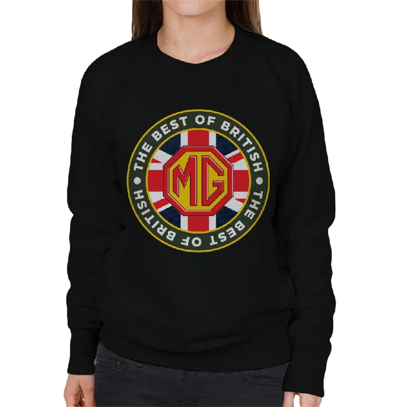 MG The Best Of British Motor Heritage Women's Sweatshirt Hoodie with Ribbed Neckline Snug Warm