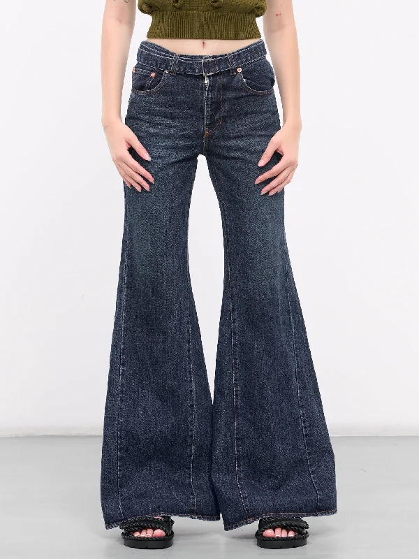 Flared Jeans (24-07290-401-BLUE) Cozy Relaxed Fit Jeans