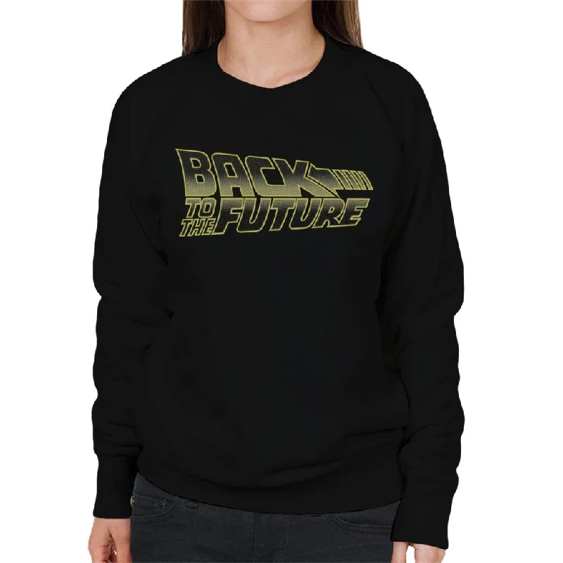 Back to the Future Gold Logo Women's Sweatshirt Hoodie with Double Zipper Versatile Adjustable