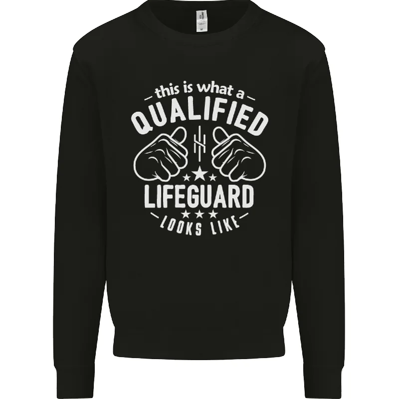 A Qualified Lifeguard Looks Like Mens Sweatshirt Jumper Zip Hoodie Drawstring Kangaroo Pocket