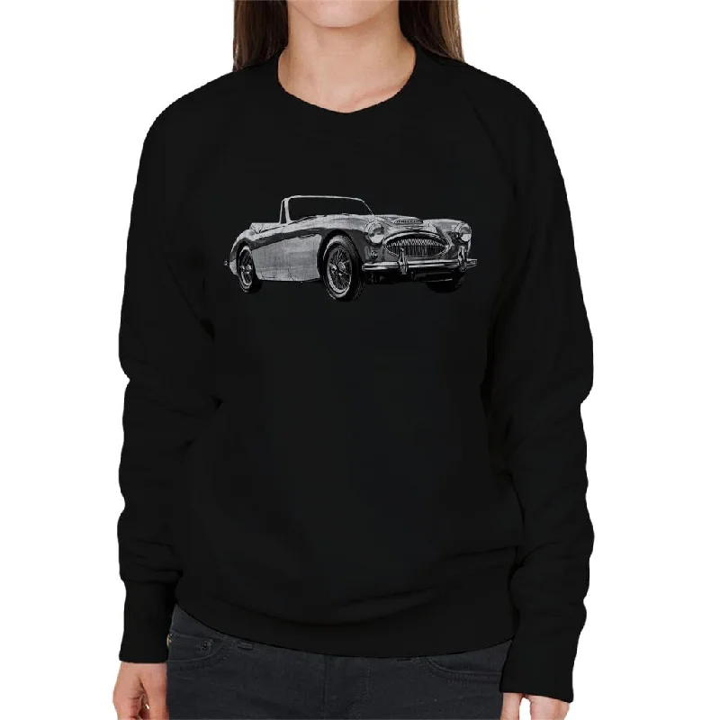 Austin Healey Grey British Motor Heritage Women's Sweatshirt Hoodie with Illustration Artistic Creative