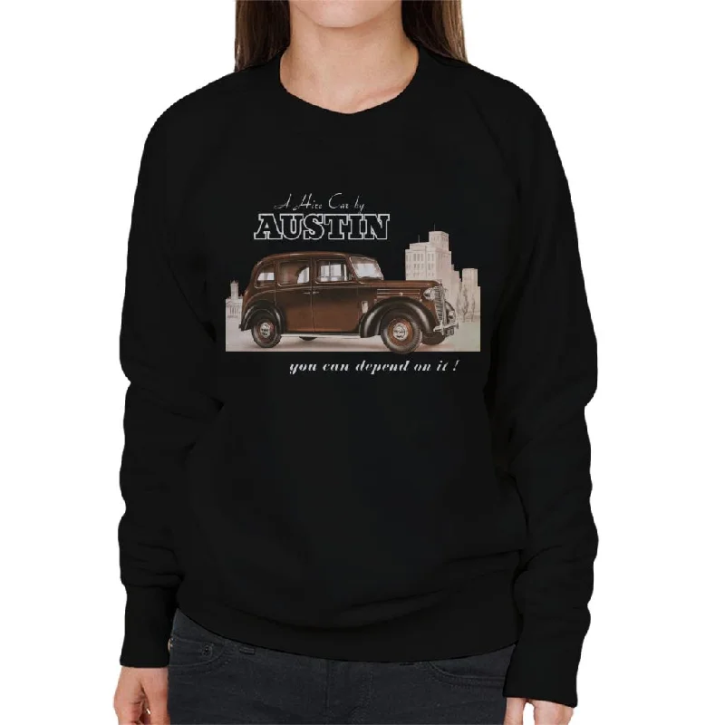 Austin You Can Depend On It British Motor Heritage Women's Sweatshirt Hoodie Dress Longline Feminine