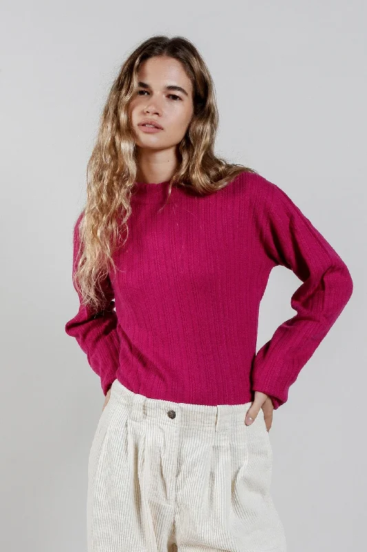 Lucky Wool Blend Jumper Fuschia Iron Safe Non-Iron Wrinkle Free