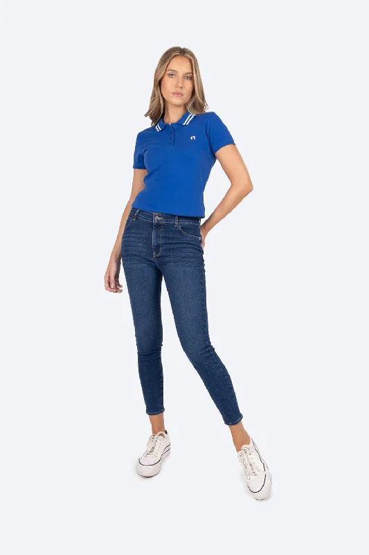 Jeans azul ultra skinny Comfortable Folded Hem Jeans