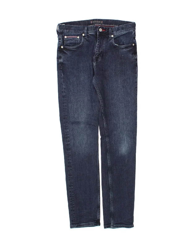 TOMMY HILFIGER Mens Denton Straight Jeans W30 L32 Blue Cotton Stylish Relaxed Fit Skinny Jeans