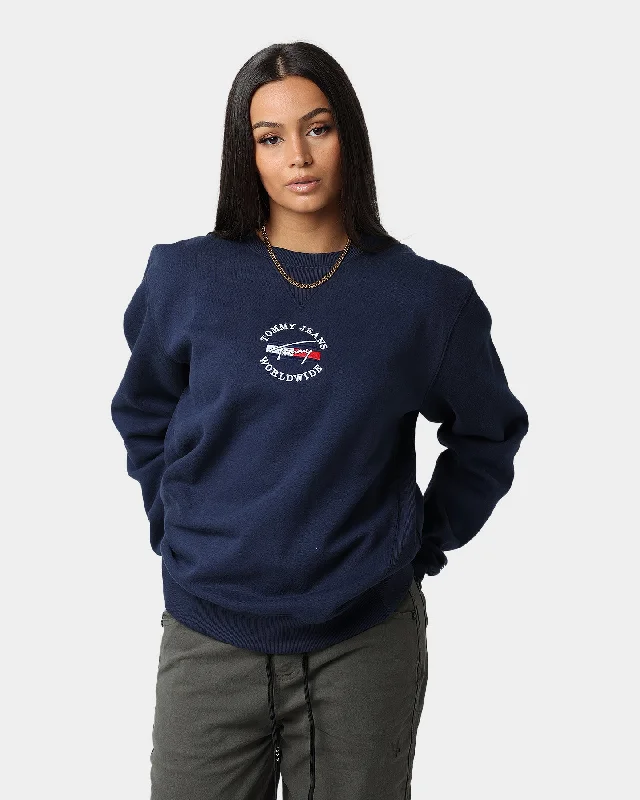 Tommy Jeans TJM Timeless Tommy 2 Crewneck Twilight Navy Stylish High-Rise Mom Jeans