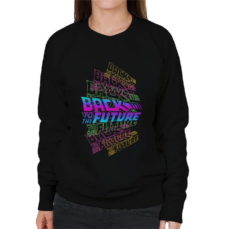 Back to the Future Logo Montage Women's Sweatshirt Hoodie with Monochrome Minimalist Simple