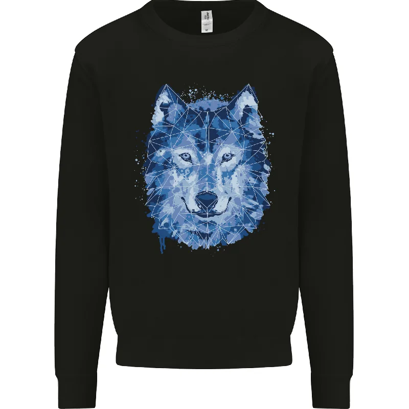 A Polygon Wolf Mens Sweatshirt Jumper Hoodie with Strings Custom Fit Adjustable