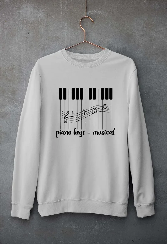 Piano Unisex Sweatshirt for Men/Women Hoodie with Belted Waist Structured Tailored