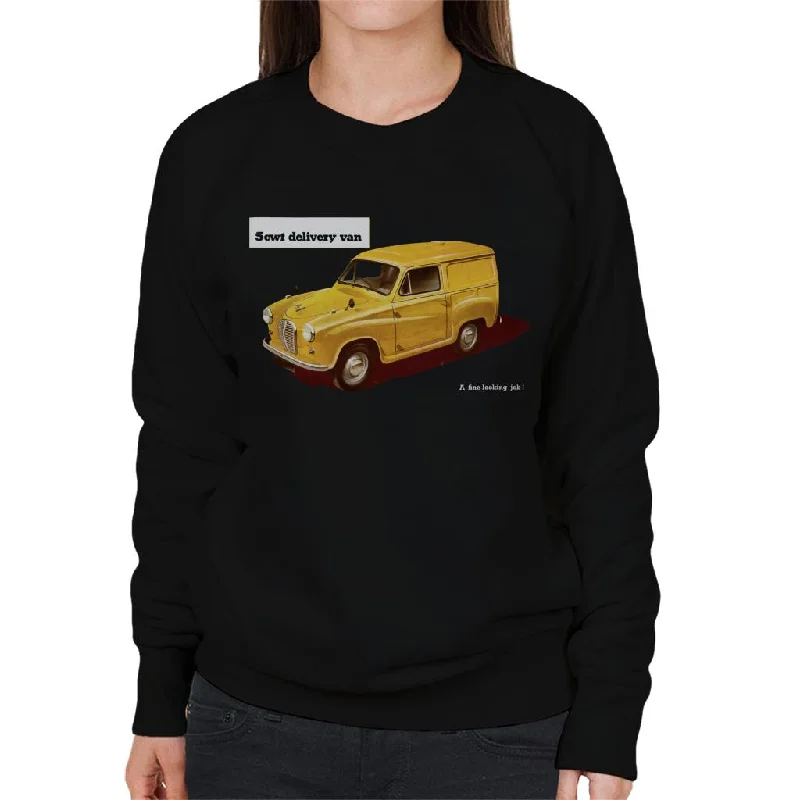 Austin 5cwt Delivery Van British Motor Heritage Women's Sweatshirt Hoodie with Illustration Artistic Creative