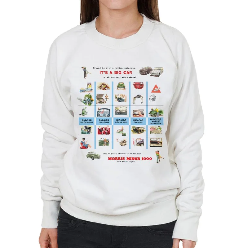 Morris Advert Design British Motor Heritage Women's Sweatshirt Hoodie with Strings Custom Fit Adjustable