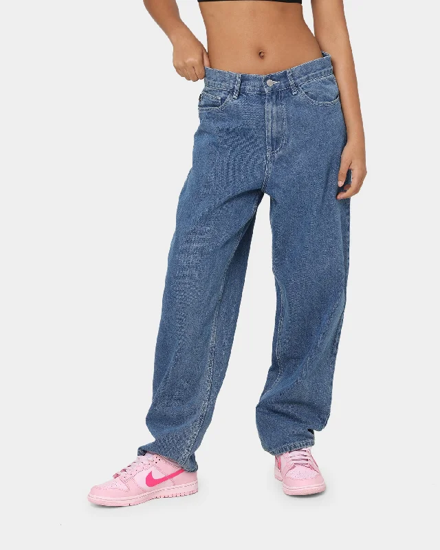 Stussy Big Ol' Jeans Mid Blue Trendy Skinny High-Waist Jeans