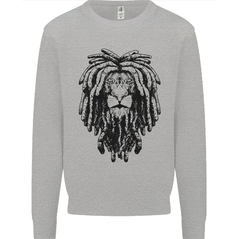 A Rasta Lion With Dreadlocks Jamaican Reggae Mens Sweatshirt Jumper Hoodie with Drop Shoulder Relaxed Streetwear