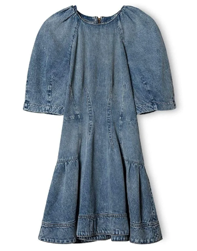 Holland Denim Mini Dress Casual High-Waist Mini Dress