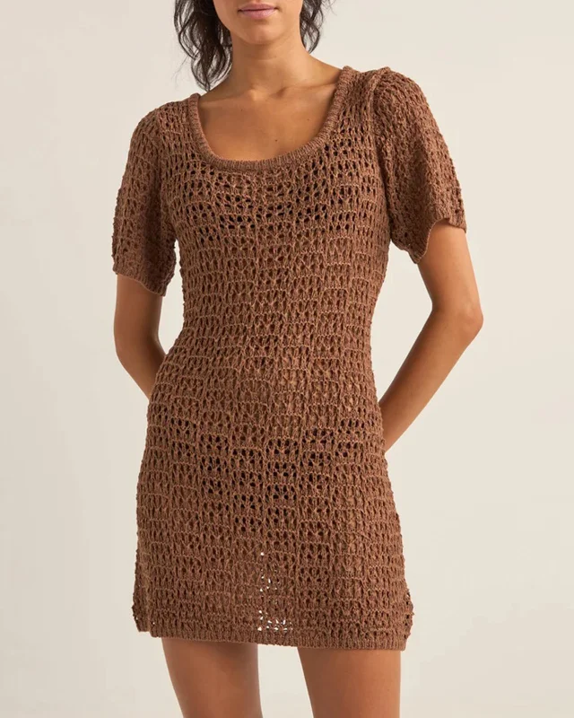 Venice Knit Mini Dress Trendy Denim Mini Dress