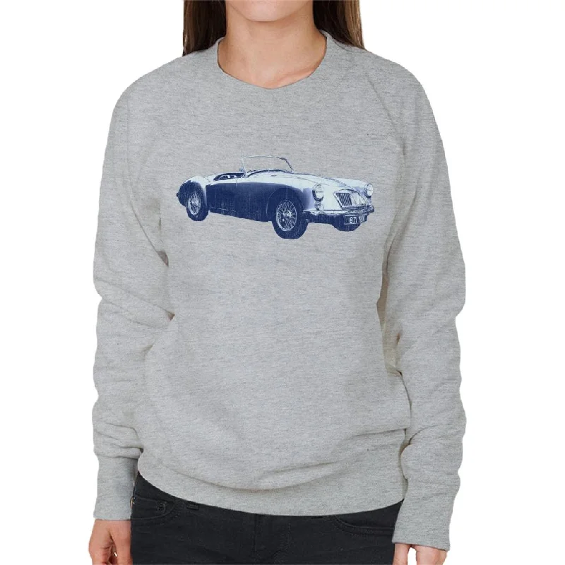 MG MGA 1962 British Motor Heritage Women's Sweatshirt Hoodie with High-Low Hem Asymmetrical Trendy