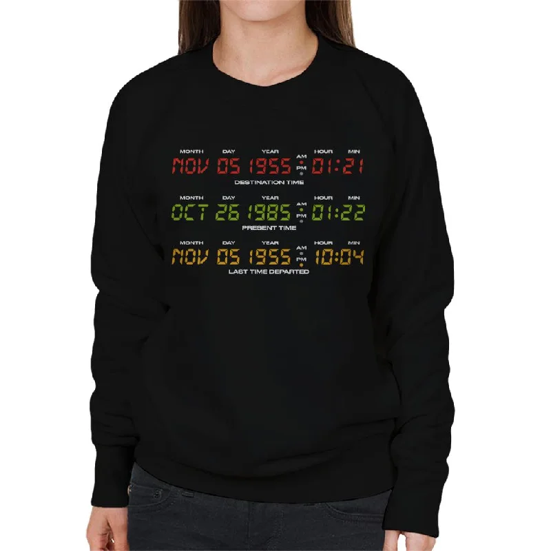 Back to the Future Nov 5 1955 Last Time Departed Women's Sweatshirt Hoodie with Typography Text Message