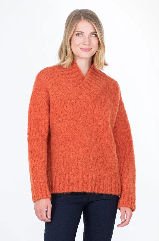 Kaamos Knit Sweater Orange Plaid Sweater Polka Dot Checkered