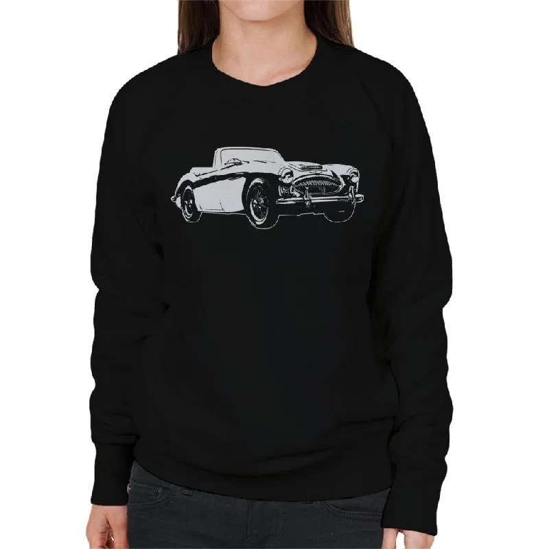 Austin Healey 3000 British Motor Heritage Women's Sweatshirt Hoodie with Relaxed Fit Easy Casual