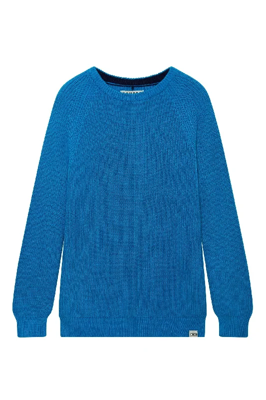 Sergio Organic Cotton Jumper French Blue Chenille Blend Fleece Blend Nylon Blend