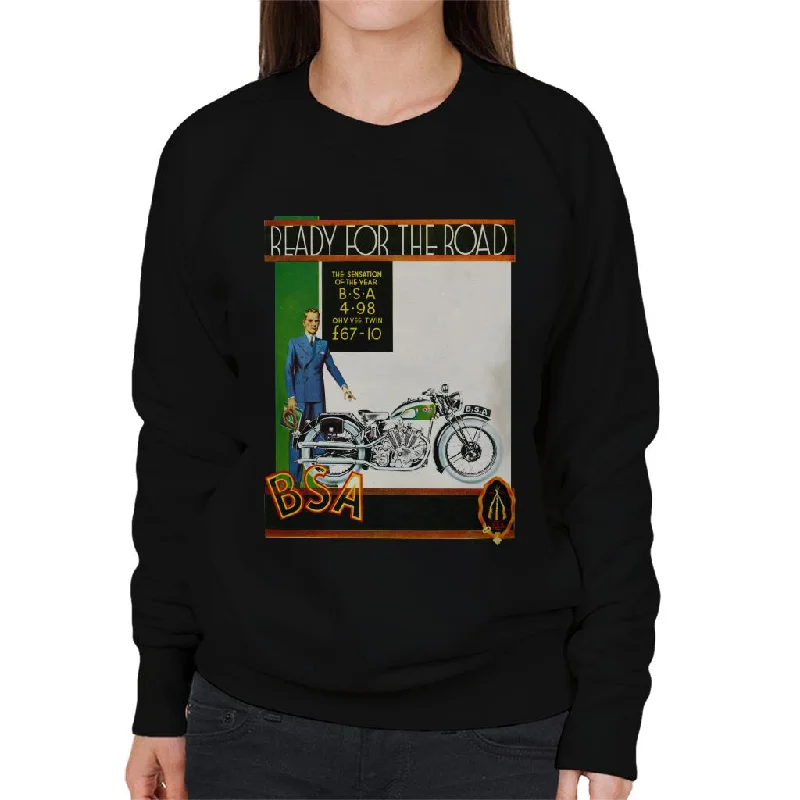 BSA Ready For The Road Women's Sweatshirt Hoodie with Logo Branding Identity