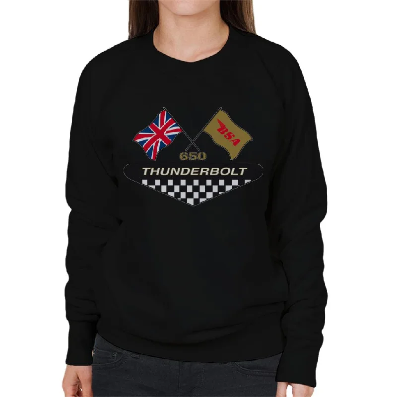 BSA Thunderbolt Women's Sweatshirt Hoodie with Applique Textured Unique