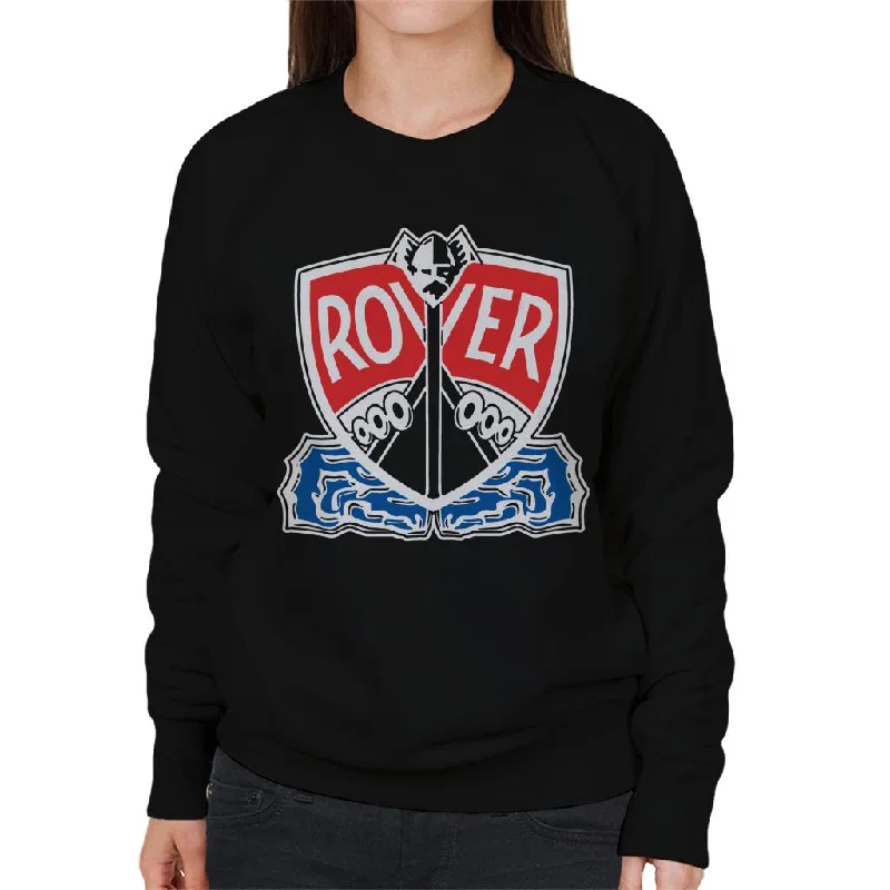 Rover Logo With Border British Motor Heritage Women's Sweatshirt Hoodie with Raglan Sleeves Sporty Comfortable