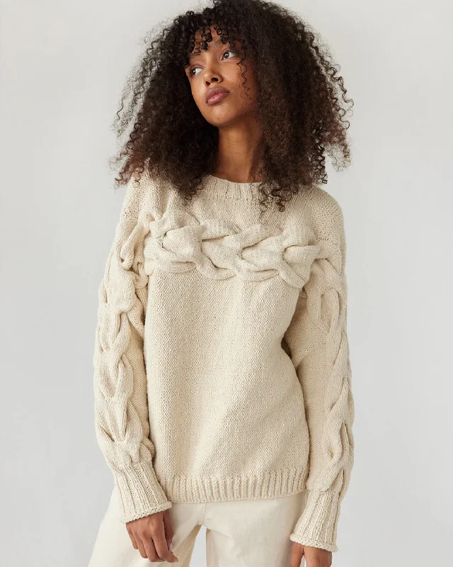 Jūra Alpaca Wool & Cotton Sweater Naked Oat Milk Hooded Sweater Collared Sweater Shawl Collar