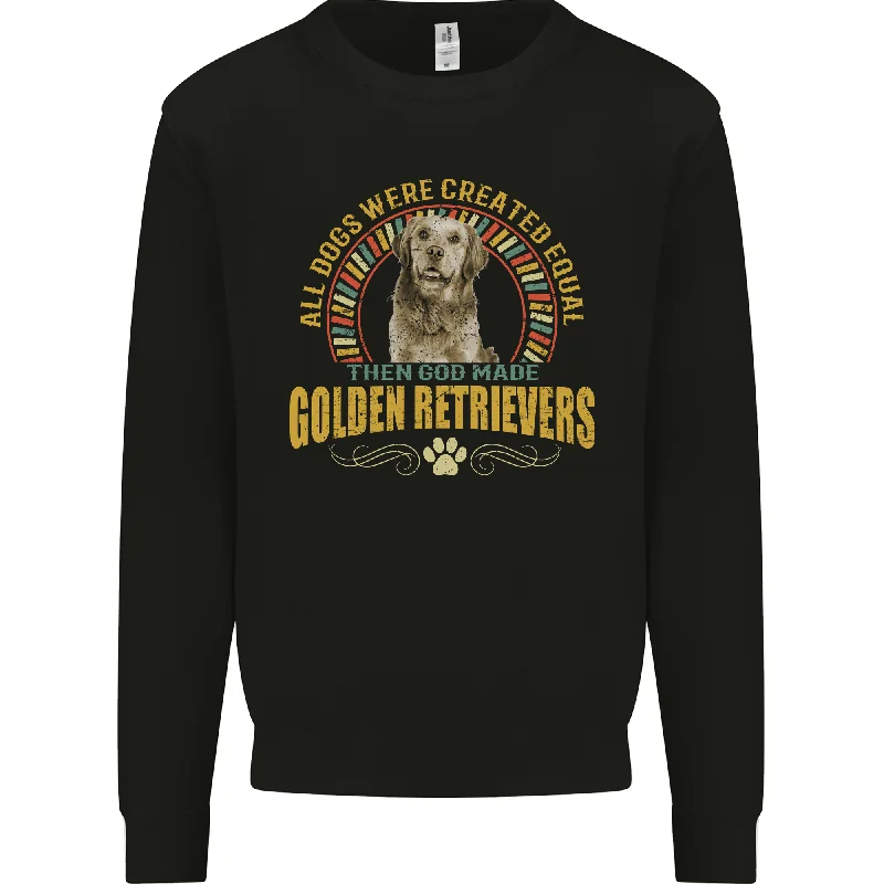 A Retriever Dog Mens Sweatshirt Jumper Hoodie with Hem Embroidery Detailed Premium