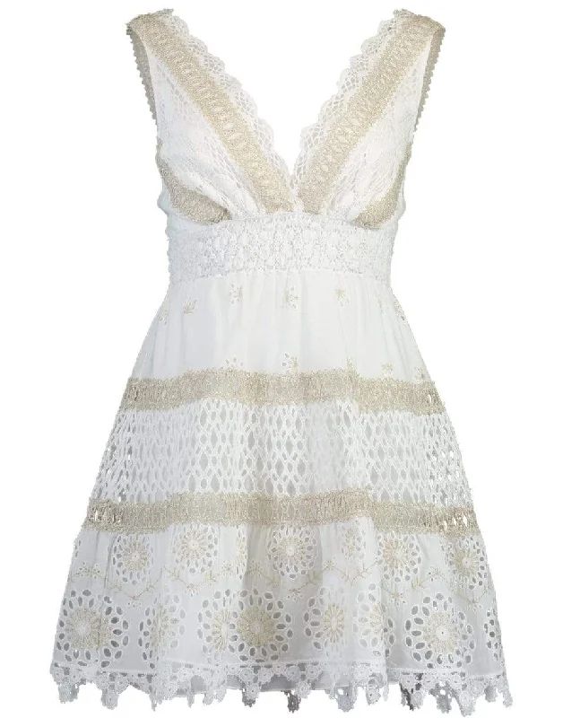 Embroidered Polonia Mini Dress Fashionable Summer Mini Dress