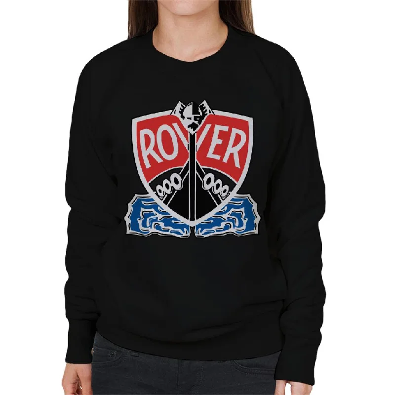 Rover Viking Longship British Motor Heritage Women's Sweatshirt Hoodie with Exposed Zipper Edgy Industrial