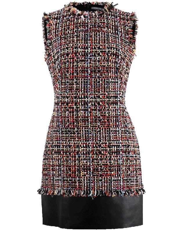 Tweed Mini Dress Trendy Mesh Mini Dress