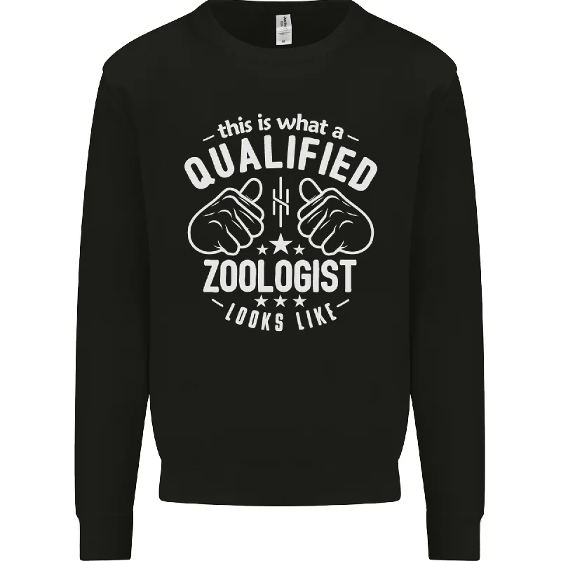 A Qualified Zoologist Looks Like Mens Sweatshirt Jumper Hoodie with Neon Bright Vibrant