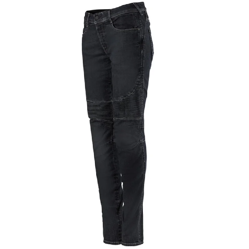 Alpinestars - Callie Womens Black Waxed Riding Jeans Elegant High-Waisted Flared Jeans