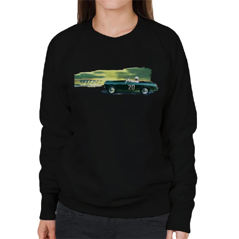 Austin Healey 20 Green British Motor Heritage Women's Sweatshirt Hoodie with Cuffed Sleeves Snug Secure