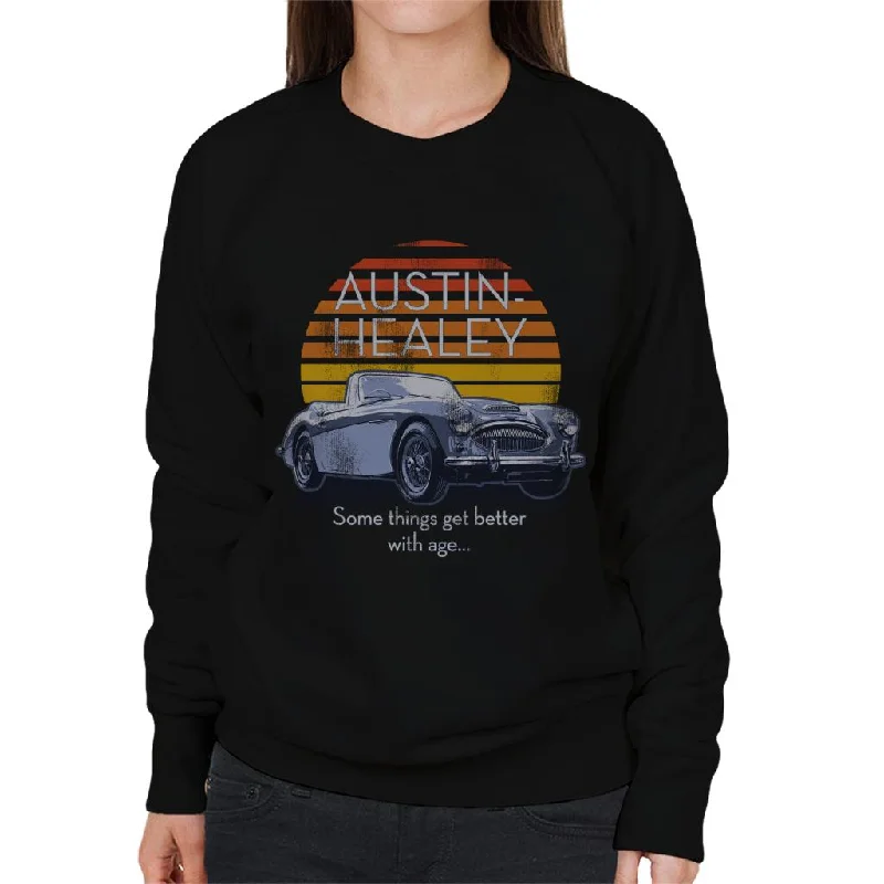 Austin Healey Some Things Get Better With Age British Motor Heritage Women's Sweatshirt Hoodie with Pocket Utility Practical