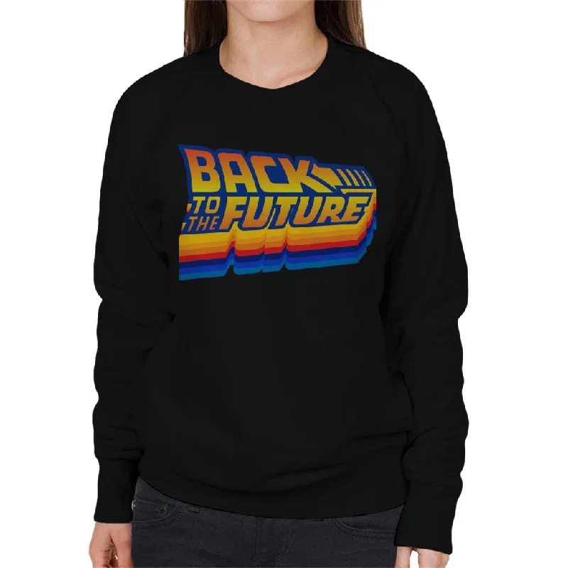 Back to the Future Gradient Logo Women's Sweatshirt Hoodie Dress Longline Feminine