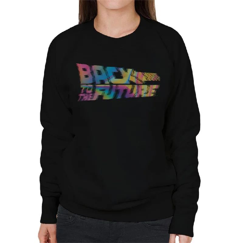 Back to the Future Logo Psychedelic Blur Women's Sweatshirt Hoodie with Lining Warm Insulated