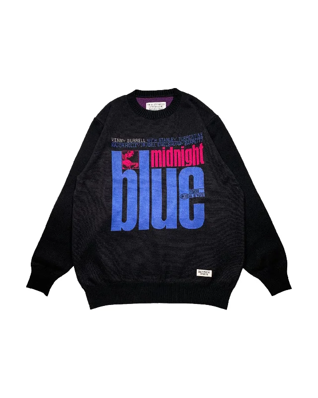 Blue Note Jacquard Sweater (Type-4) - Black Rayon Fabric Velvet Fabric Corduroy Fabric