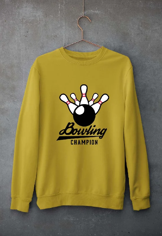 Bowling Champion Unisex Sweatshirt for Men/Women Hoodie with Snap Buttons Easy Quick