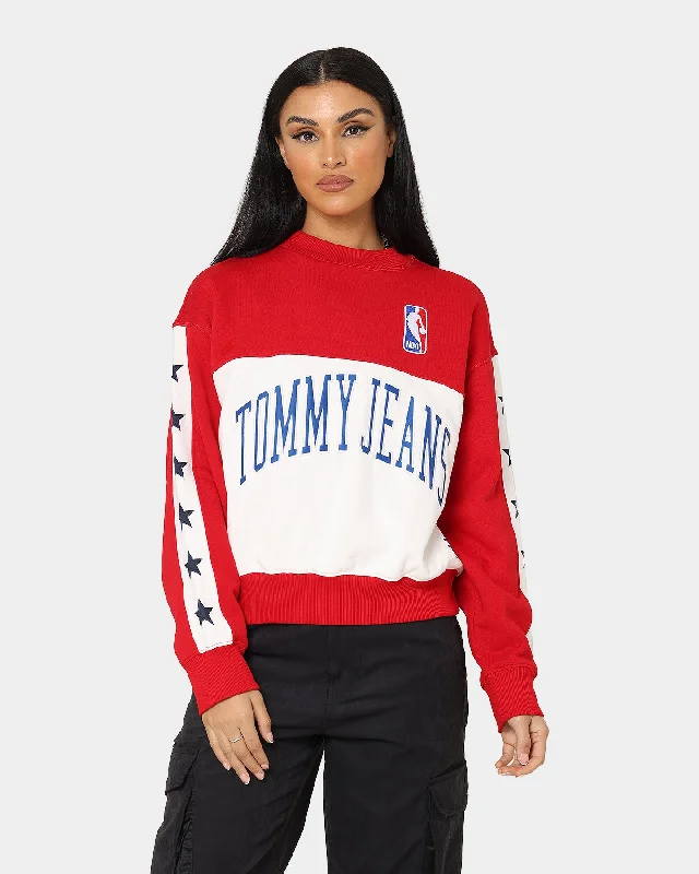 Tommy Jeans Women's Tommy Jeans X NBA W3 Crewneck Rustic Red Cozy Stretch High-Waist Jeans