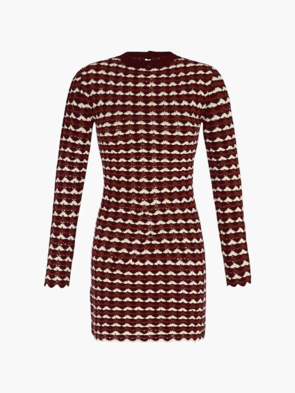 Totora Mini Dress | Brown/Wine Cozy Cotton Mini Dress