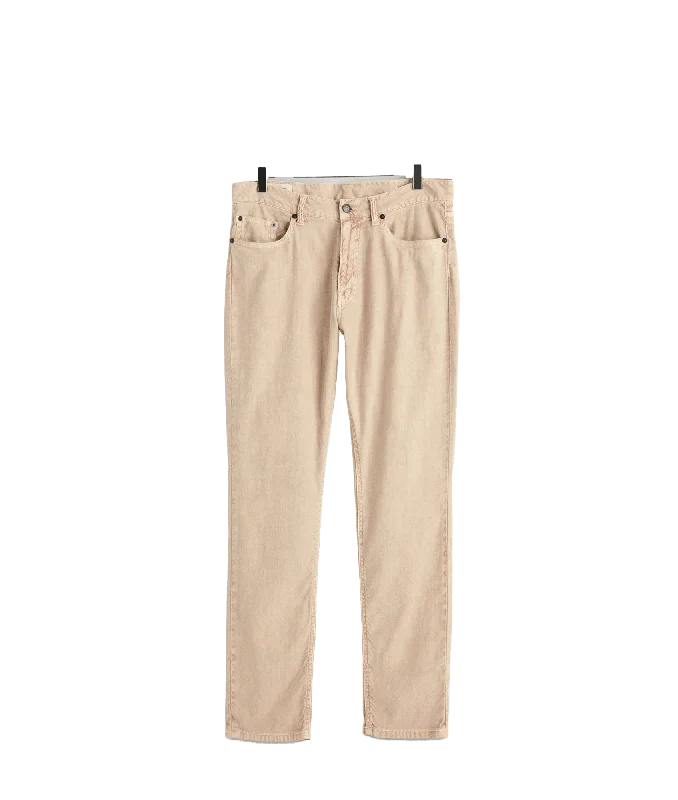 Slim Fit Cotton Linen Jeans - Beige Cozy Tencel Blend Denim Jeans