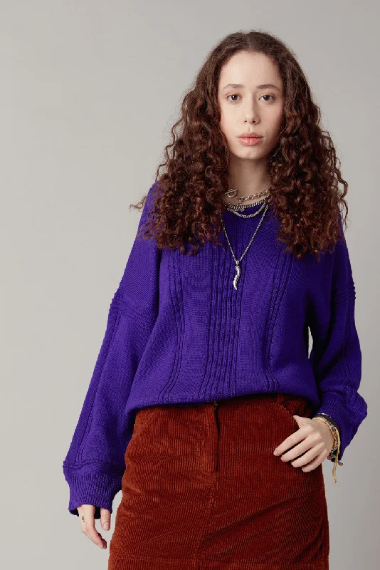 Anya Fine Merino Wool Jumper Ultraviolet Transparent Opaque Sheer