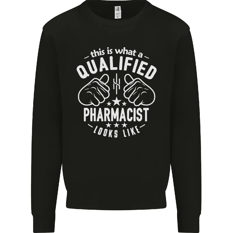 A Qualified Pharmacist Looks Like Mens Sweatshirt Jumper Hoodie with High Neck Warm Protective