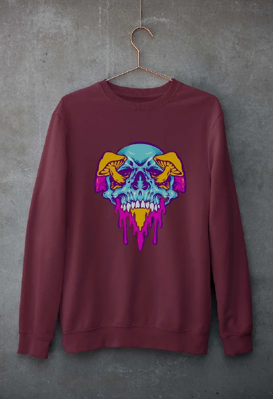 Trippy Psychedelic Skull Unisex Sweatshirt for Men/Women Zip Hoodie Drawstring Kangaroo Pocket