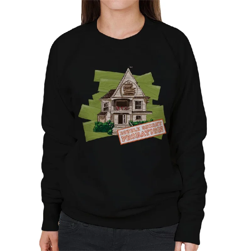 Animal House Double Secret Probation Women's Sweatshirt Hoodie with Color Block Contrast Stylish