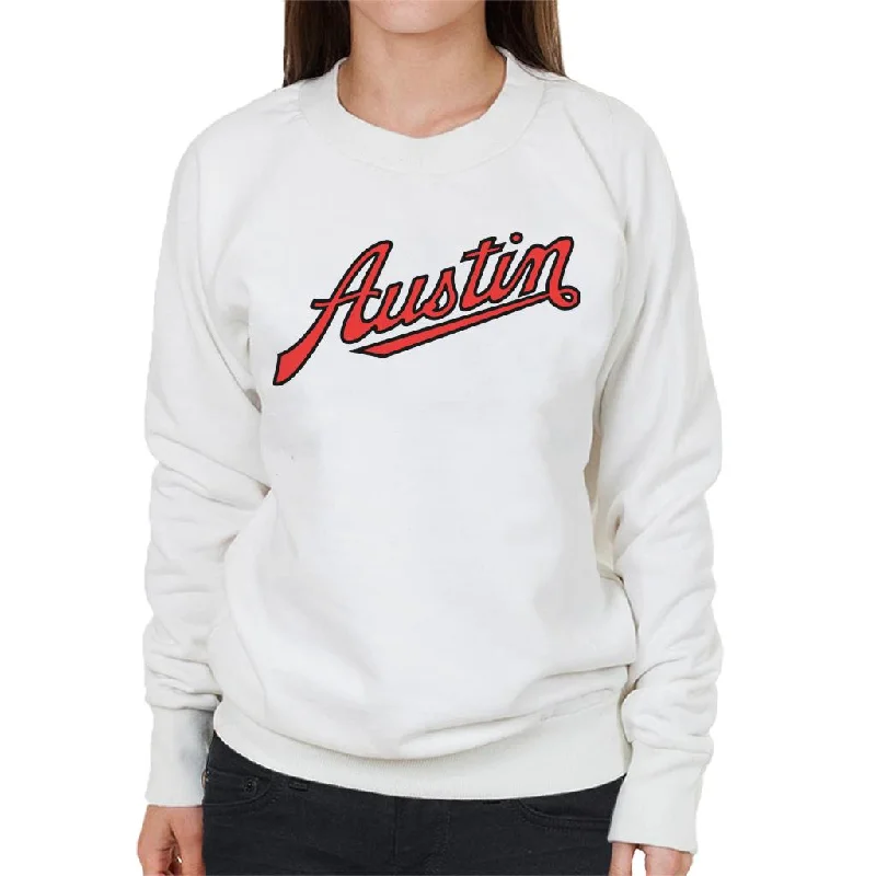 Austin Logo British Motor Heritage Women's Sweatshirt Hoodie with Relaxed Fit Easy Casual