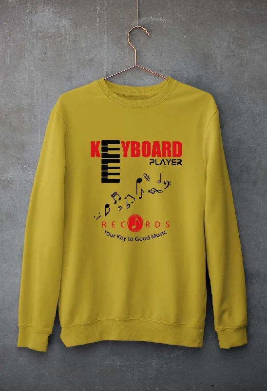 Piano Keyboard Unisex Sweatshirt for Men/Women Hoodie with Hem Embroidery Detailed Premium